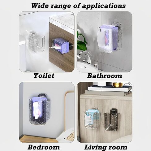 Antetek Flushable Wipes Holder for Bathroom, Wall Mount wipes storage box, Refillable Wipes Container, Wipes Case Holder Dispenser for Kitchen & Bedroom (Grey) in Saudi Arabia