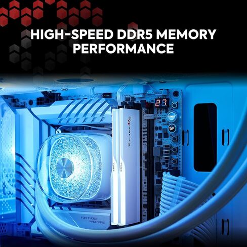 G.SKILL Ripjaws M5 RGB Series DDR5 RAM 64GB (2x32GB) 5600MT/s CL46-45-45-89 1.10V Desktop Computer Memory UDIMM - Matte White (F5-5600J4645A32GX2-RM5RW) in Saudi Arabia