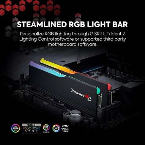 G.SKILL Ripjaws M5 RGB Series DDR5 RAM 64GB (2x32GB) 5600MT/s CL46-45-45-89 1.10V Desktop Computer Memory UDIMM - Matte White (F5-5600J4645A32GX2-RM5RW) in Saudi Arabia