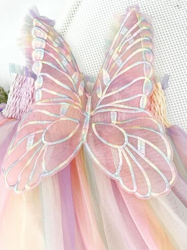 BGFKS Baby Girl Rainbow Floral Tutu Dress,Toddler Girls Birthday Party Princess Dresses with Floral Headband. in Saudi Arabia