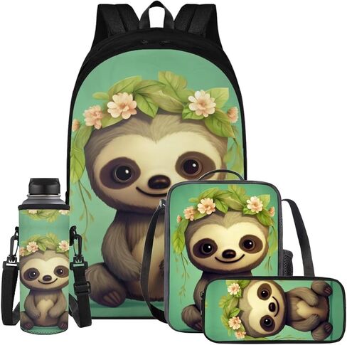 Owl School Backpack Set 4 Pcs with Pencil Case Lunch Box Water Bottle Holder MultiPurpose Comfortable Kids Backpack for for Kindergarten Elementary School Students Lunch Bag for Boy 5-7 in Saudi Arabia