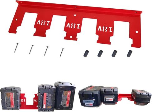 METAL Battery Organizer Mount Holder Fit for Milwaukee M18 M12 Battery 1pc for 12V and 1pc for 18V Battery in Kuwait