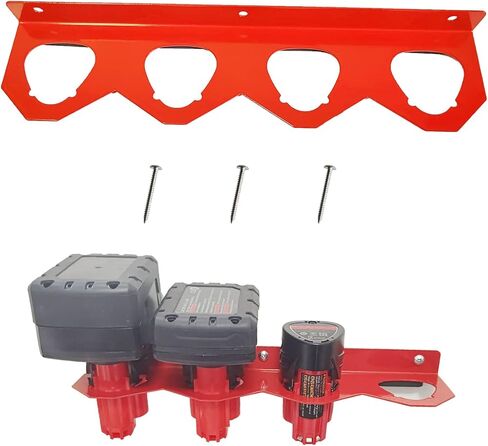 METAL Battery Organizer Mount Holder Fit for Milwaukee M18 M12 Battery 1pc for 12V and 1pc for 18V Battery in Kuwait