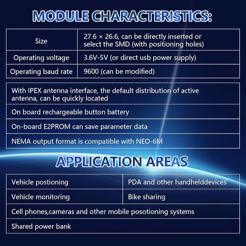 2pcs GT-U7 GPS Module Navigation Satellite Positioning NEO-6M Arduino GPS Receiver Compatible with 51 Microcontroller STM32 Arduino UNO R3 with Antenna High Sensitivity Suitable for Vehicles in Saudi Arabia
