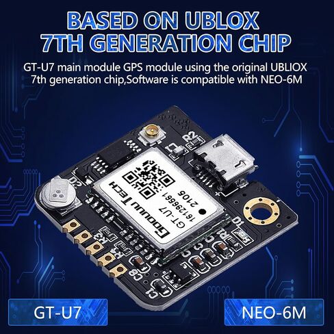 2pcs GT-U7 GPS Module Navigation Satellite Positioning NEO-6M Arduino GPS Receiver Compatible with 51 Microcontroller STM32 Arduino UNO R3 with Antenna High Sensitivity Suitable for Vehicles in Saudi Arabia