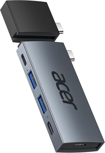 محول موزع USB C من Acer لأجهزة MacBook، 6 في 2 ملحقات MacBook متعددة المنافذ USB C قابلة للفصل مع محول USB C إلى HDMI و2 USB A 3.0، 2 USB C، PD 100W منافذ شحن لجهاز MacBook Pro/Air M1 M2 M3 in Kuwait