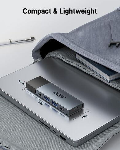 محول موزع USB C من Acer لأجهزة MacBook، 6 في 2 ملحقات MacBook متعددة المنافذ USB C قابلة للفصل مع محول USB C إلى HDMI و2 USB A 3.0، 2 USB C، PD 100W منافذ شحن لجهاز MacBook Pro/Air M1 M2 M3 in Kuwait