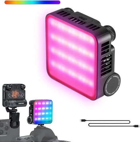Zhiyun Cinepeer Cm15 15W RGB Video Light Selfie Light 360° كامل اللون كاميرا ضوء مع حذاء بارد ملء ضوء محمول 2600Mah CRI 94+ 2500K~10000K ضوء تصوير خارجي محمول قابل لإعادة الشحن in Saudi Arabia
