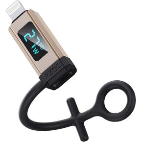 pzoz USB C to Lightning Adapter with LED Display, 27W Type C PD Fast Charging Adapter for Phone 14/13/12/11/XS/XR/SE/AirPods, Fits MacBook Charger Cable, Support Data Transfer