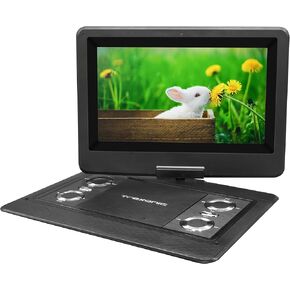 Trexonic 12.5 Inch Portable TV+DVD Player with Color TFT LED Screen and USB/HD/AV Inputs,Black