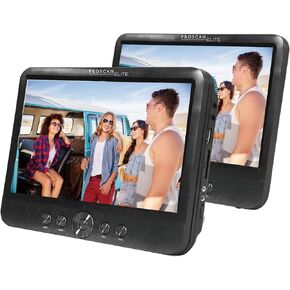10.1" Dual Screen DVD Player - Portable DVD Player for Car 2 Screens with Headrest Mount, Car/AC Adapter Two DVD Players Car DVD Player Car TVS for Back Seat – Black