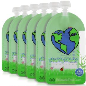 Reusable Food Pouches Clear Plastic Storage | Washable Freezable Refillable Resealable | Double Leak Proof Zipper | Excellent Baby Food Storage