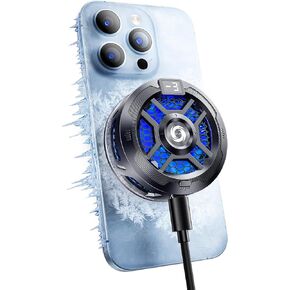 Magnetic Cell Phone Cooler for Gaming Comvin,Mobile Phone Cooling Fan with Dual Mode/Temperature Display, Portable Radiator for iPhone MagSafe Series/Android/Tablet/iPad,Semiconductor Heatsink Cooling