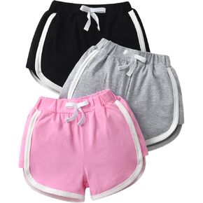 Baby Toddler Girls 3 Pack Shorts Solid Elastic Waist Casual Sports Short Pants Summer Outfit