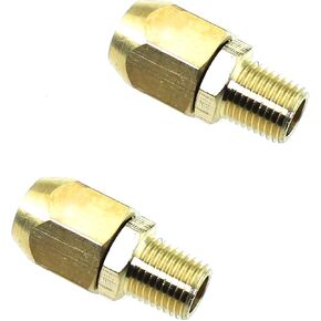 Maxmoral 2PCS 1/4 Inch NPT to 1/4 Inch OD Premium Solid Brass Pneumatic Reusable PU Hose End Repair Fitting Air Fitting for Hose Connection