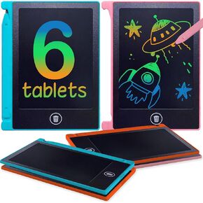 Mini LCD Writing Tablet for Kids, 6 Pack – 4.5 Inch Mini Drawing Board. Fun and Educational for Kids That Sketch and Doodle. Perfect Party Favor, Goodie Bag and Gift Bag Filler, School Prize Or Gift