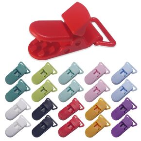 20 Pack Plastic Pacifier Clip Bulk 3/4 inch Bib Clips Girls Baby Pacifier Strap Making (White)