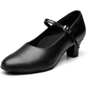 MSMAX Women's Black Pump Dance Shoes Latin Salsa Tango Practice Ballroom Party Performance Shoe