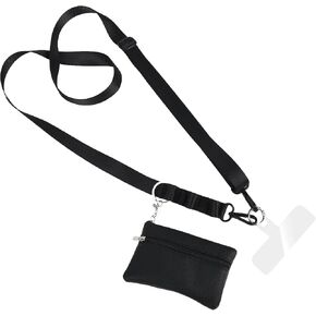 Cross Body Phone Lanyards Phone Strap Adjustable Length Up to 59“ With Mini Pu Zipper Pocket Wallet
