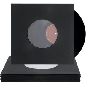 MY MIRONEY 20PCS Kraft Paper Record Sleeves Black Record Storage Album Covers Vinyl Record Inner Sleeves with Poly Lined for 10" Records