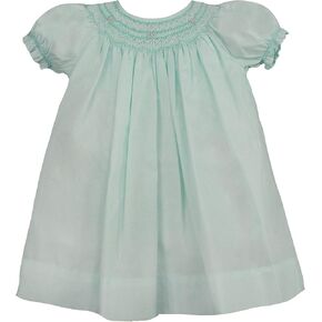 Baby Girls' Bishop Smocked Daygown with Pearls, Newborn, Mint