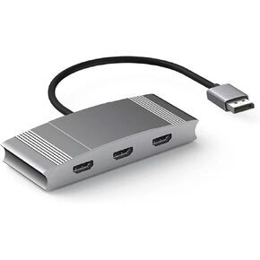 منفذ DisplayPort إلى 3 HDMI Splitter، DP 1.4 إلى HDMI Multi Monitor 3 منافذ يدعم ثنائي 4K@60 هرتز متوافق مع نظام التشغيل Windows وMac OS in Kuwait