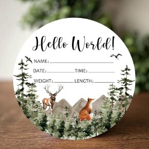 Birth Stat Sign for Newborn, Adventure Awaits Baby Announcement, Mountain Hello World Name Sign for Hospital Birth Announcement, Gift for New Mom, Baby Shower, Pregnancy Announcement, Photography Prop