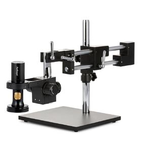 AmScope - 1080p HDMI All-in-One Digital Microscope with Zoom Optics on Double-Arm Boom-Stand - DM756H2D-DAB