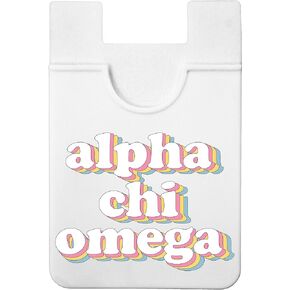 Sorority Shop Alpha Chi Omega Koala Pouch - Retro Design Card Holder for Phone Case- Phone Wallet Stick On - Ultra-Thin and Lightweight Phone Case Wallet - Holds Cards and Cash