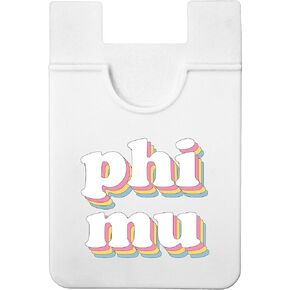 Sorority Shop Phi Mu Koala Pouch - Retro Design Card Holder for Phone Case- Phone Wallet Stick On - Ultra-Thin and Lightweight Phone Case Wallet - Holds Cards and Cash