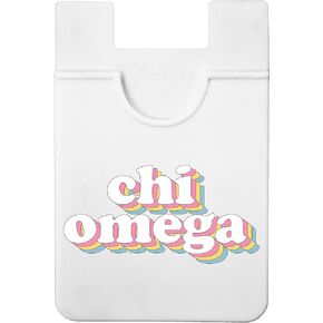 Sorority Shop Chi Omega Koala Pouch - Retro Design Card Holder for Phone Case- Phone Wallet Stick On - Ultra-Thin and Lightweight Phone Case Wallet - Holds Cards and Cash