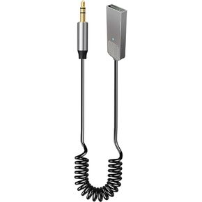 Aux to Bluetooth Adapter for Car,USB Bluetooth 5.3 Receiver with 3.5mm Audio Jack kit with Built-in Microphone Aux Input for Hands-Free Calls Compatible with Car Speaker and Home Audio(T07)
