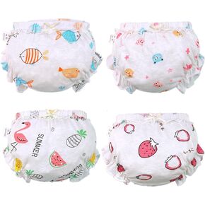Baby Girls Bloomers Newborn Infant Toddler Diaper Covers Kids Girls Briefs Underwear Set 4-Pack
