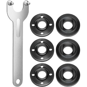 7Pcs Angle Grinder Nut Angle Grinder Wrench Kit 5/8-11 Flange Metal Lock Nut, Grinder Parts for DW Milwaukee Makita 193465-4 Compatible with Bosch Black & Decker Ryobi 4.5" 5" 5/8-11