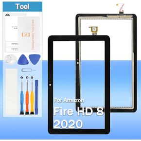 Yondista for Amazon Fire HD 8 / HD 8 Plus 10th Generation 2020 Touch Screen Replacement K72LL3 K72LL4 Front Glass Touch Panel Digitizer with Tools(Not Include LCD)