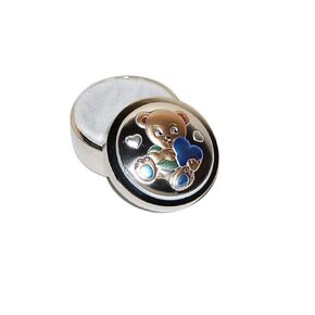 Sterling Silver First Tooth First Curl Keepsake Box, Blue
