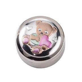 Sterling Silver First Tooth First Curl Keepsake Box, Pink