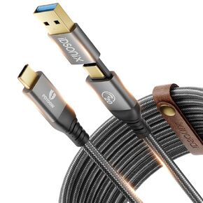 for Thunderbolt 4 Cable [USB-IF Certification] iDsonix 2 in 1 USB 4.0 Cable [5Ft] with 8K@60Hz Display, 40Gbps Data Transfer, PD 100W Charging for MacBook, Dock, iPad, Phone, Laptop etc