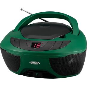 Jensen CD-475GR Portable Sport Stereo Boombox CD Player with AM/FM Radio and Aux Line-in & Headphone Jack (Green)
