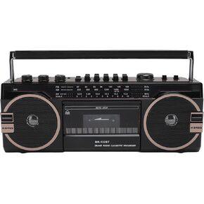 Portable Cassette Player Boombox, Retro Blueooth Boombox, AM FM SW Radio Stereo Cassette Tape Player with Big Speaker and Earphone Jack, USB Port, Aux in Tape Recorder (US Plug)