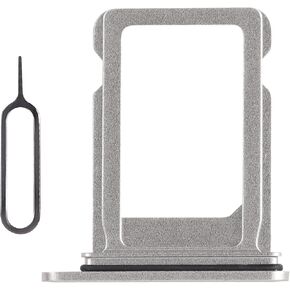 for iPhone 13 Silver SIM Card Slot Replacement Single SIM Version Card Tray Holder Adapter with Waterproof Rubber Ring Repair Tool Fix Kit SIM Ejector for A2631 A2633 A2634 A2635 A2482