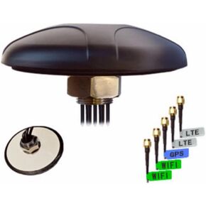 CompuPort 5-in-1 Professional MIMO LTE+GPS+Wi-Fi Screw Mount Combination Vehicle Antenna Compatible with Sierra Wireless, Microhard, Cradlepoint, Digi, Peplink and Other Cellular Modems