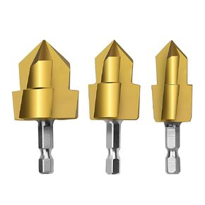 Heavy Duty Pipe Reaming Drill Bits - Powerful PVC Pipe Reamer Kit 3 Pieces