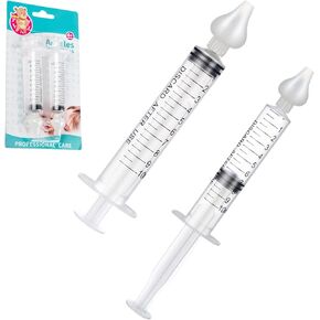 شفاطة الأنف للطفل، جهاز ري حقنة أنف الطفل، منظف أنف الرضع الاحترافي المحمول للاستعمال مرة واحدة متوافق مع رذاذ الأنف الملحي للأطفال - أطراف سيليكون خالية من مادة BPA، 2 جهاز ري محقنة in Kuwait