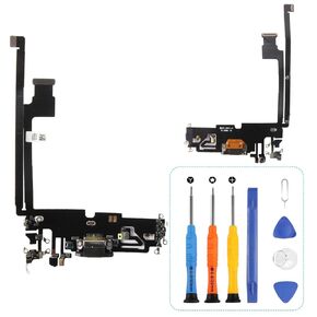 USB Charging Port Cable Replacement for iPhone 12 Pro Max Dock Connector USB Charger Board Flex Cable Assembly Replacement for iPhone 12 Pro Max Charging Cable Replacement with Repair Tools