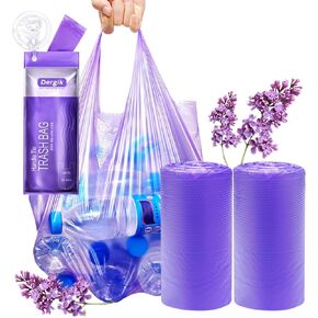 Large Adult Diaper Disposal Bags (18’’x23’’),96 Pcs, Scented, Elderly Waste Disposal, Baby Diapers Disposal Trash Bags, Sanitary Product Disposal at Home and Travel, Purple