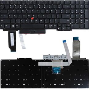 Replacement Keyboard Compatible with Lenovo Thinkpad E15 R15 Gen2 Gen3 Gen4 with Pointer and Trackpoint US Layout
