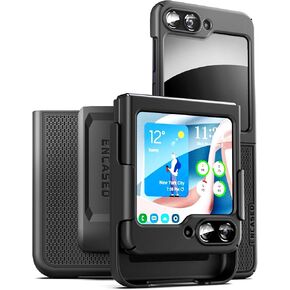 Encased Belt Case for Samsung Galaxy Z Flip 6 with Holster Clip (Z-Flip6 2024 Release) DuraClip Series, Black