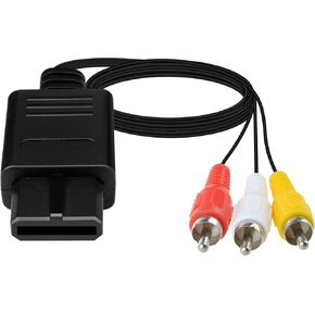 Herfair Gamecube Video Cable AV Composite Output Audio Video Cord Compatible with Nintendo 64/N64/GameCube/Super Nintendo SNES TV Consoles (Plug and Play)