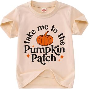 Halloween Shirts Toddler Baby Boy Girl Pumpkin T-Shirt Short Sleeve Tops Take me to The Pumpkin Patch Tees Clothes
